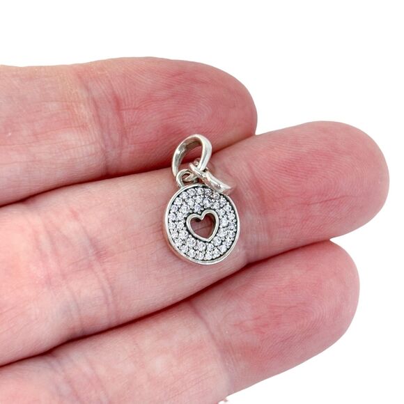 Pandora ALE Crystal Heart Charm Spacer Pendant | Sterling Silver 925 - Picture 1 of 7